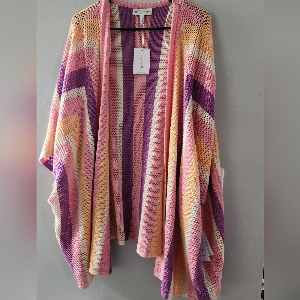 🆕️ Jessica Simpson Cordelia Pointelle Kimono Sea Pink L/XL